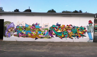 Graffiti Wall in Hamburg  - Photo by moschek - Asie, Chedo, kfc (2015)