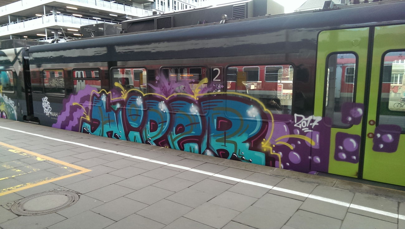 Graffiti Train in Nordbahn - Photo by moschek - Hiper (2017)