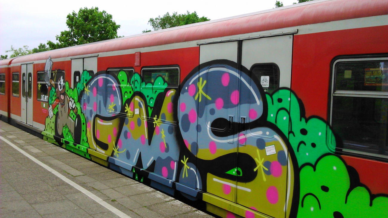 Graffiti Train in Wohnort - Photo by moschek - Gms (2015)