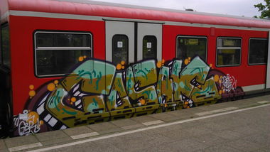 Graffiti Train in Wohnort - Photo by moschek - Cosak (2015)