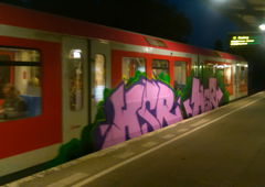 Graffiti Train in Wohnort - Photo by moschek - Hsr (2015)