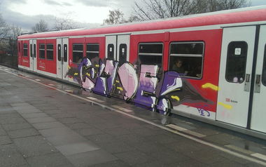 Graffiti Train - Photo by moschek - Clide, pes (2016)
