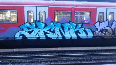 Graffiti Train in Wohnort - Photo by moschek (2015)