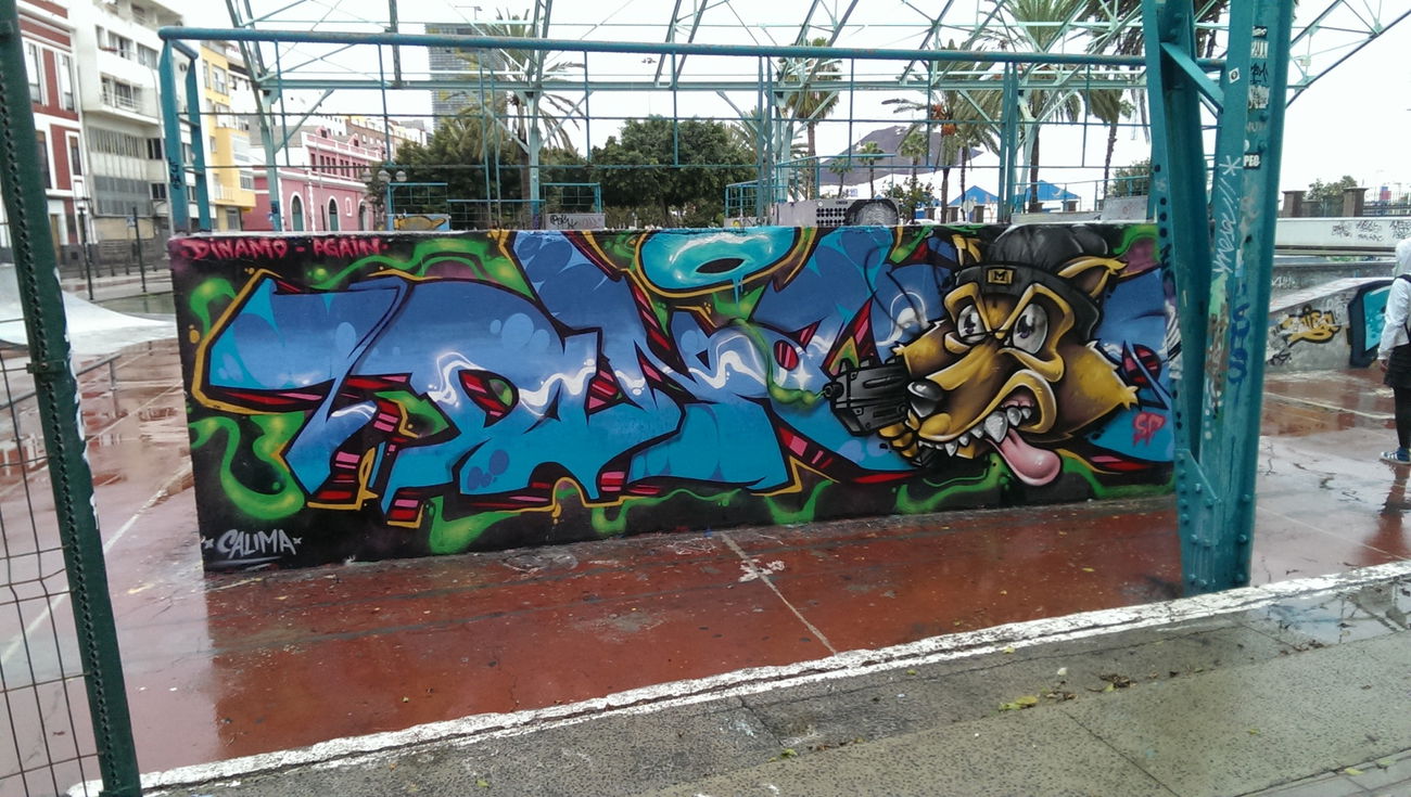 Graffiti Wall in Las palmas - Photo by moschek - Dinamo (2016)