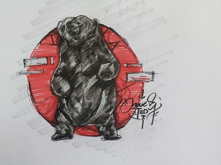 Graffiti Sketch - Photo by movestedy - sketch, bear (2013)