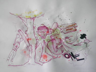 Graffiti Sketch in Nowhere - Photo by mucdat - nice, one, battle (2016)