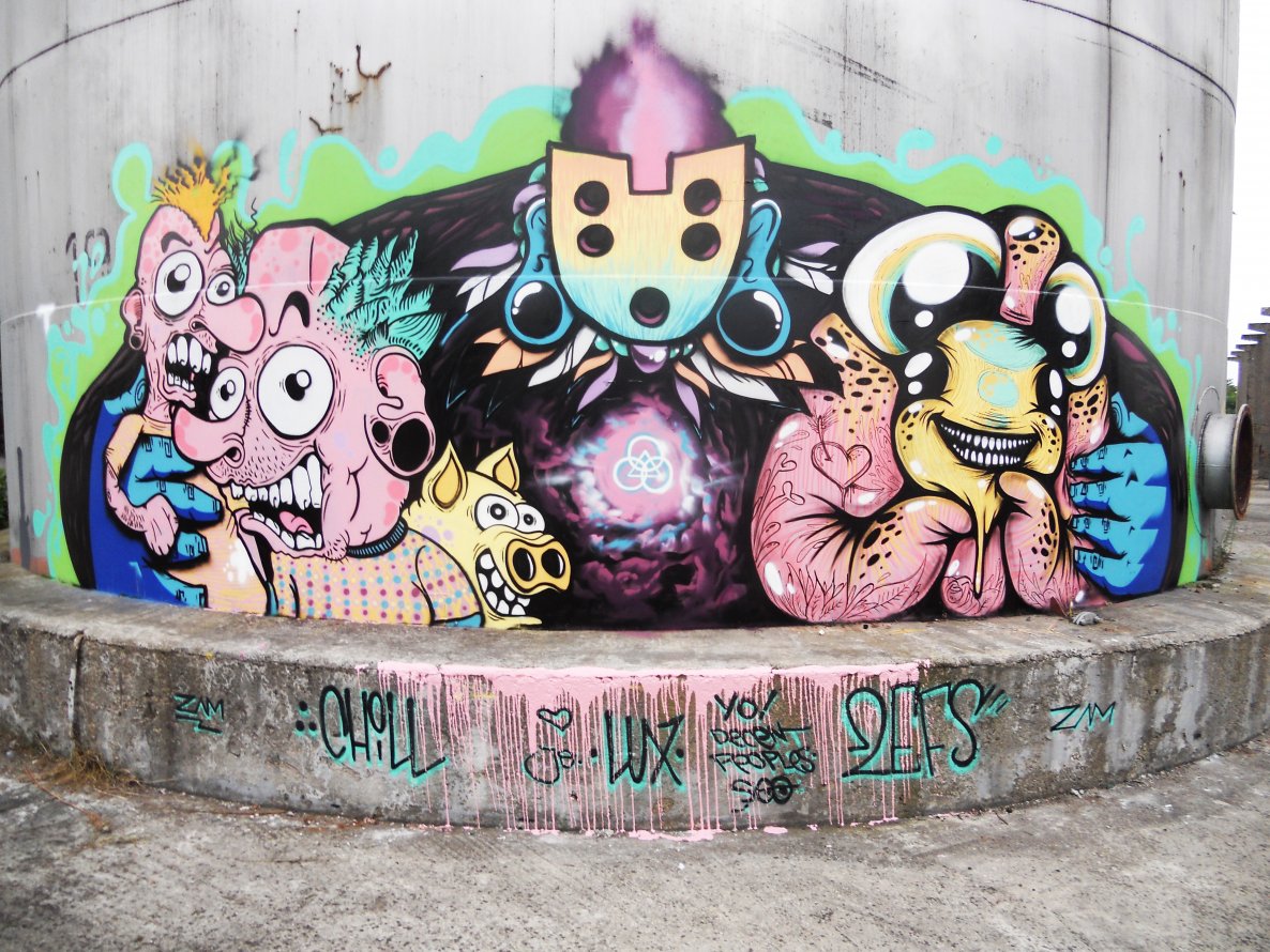 Graffiti Wall in Timi?oara - Photo by mycutecreatures - collaboration, chill, lux (2014)