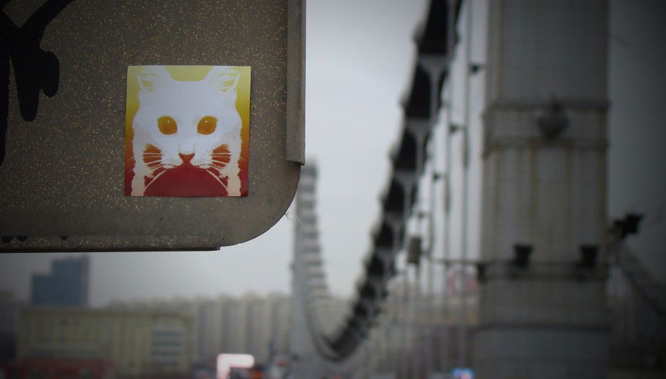 Graffiti Street Art in Moscow - Photo by myowncat - Myowncat, streetart, sticker (2012)
