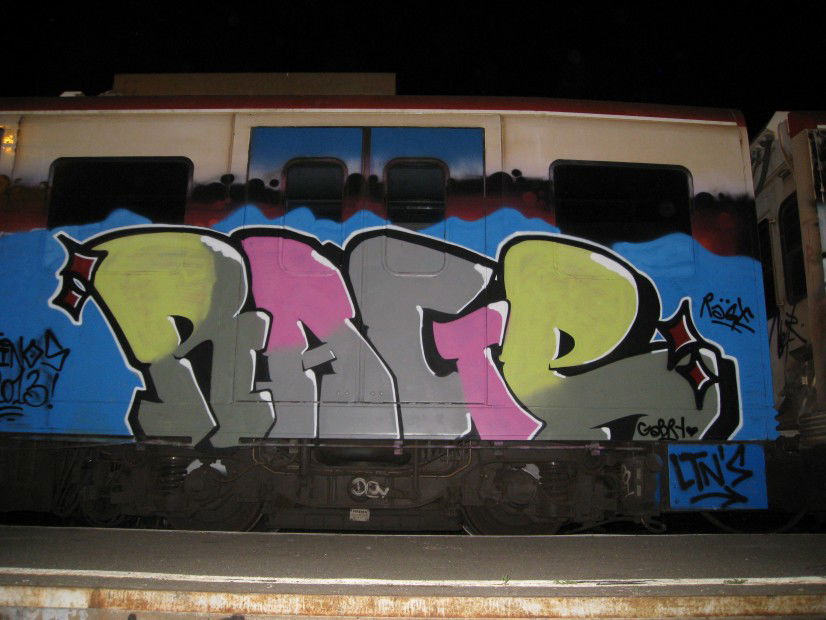 Graffiti Train in Catania - Photo by myself - metro, train, catania (2013)