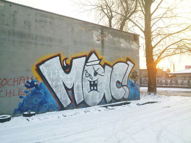 Graffiti Bombing in Myslowice - Photo by nastymac - simply, silver, bomb (2010)