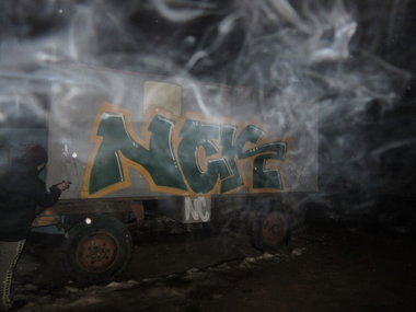 Graffiti Bombing - Photo by nearcrimekid - nck, toykid, smoke
