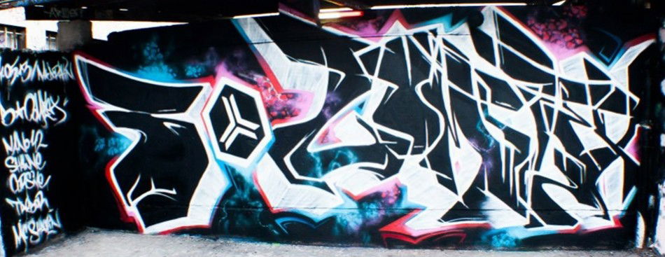 Graffiti Wall in Chemnitz - Photo by neon - B-Complex, nano42, Chemnitz (2013)