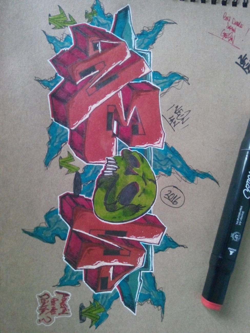 Graffiti Sketch - Photo by neonlan - neon, writer, turkeygraffiti (2016)