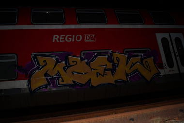 Graffiti Train in Halle - Photo by nichtmoek - MOEK, TRK (2015)