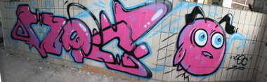 Graffiti Wall in Wriezen - Photo by noc - noc, pink, bird (2012)