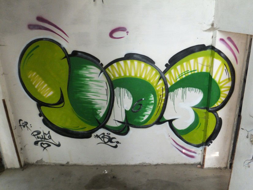 Graffiti Wall in Letschin - Photo by noc - green, bubble, style (2013)