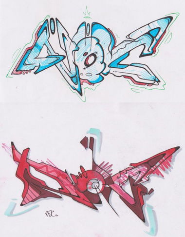 Graffiti Sketch in Letschin - Photo by noc - noc, blue, vs (2013)