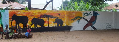 Graffiti Wall in Banjul - Photo by noc - elphants, noc, sunrise (2013)