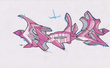 Graffiti Sketch in Letschin - Photo by noc - noc, pink, sketch (2013)