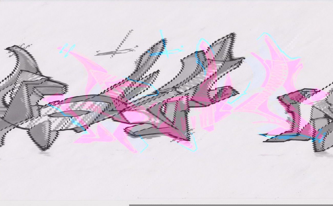 Graffiti Sketch in Letschin - Photo by noc - noc, pink, sketch (2013)