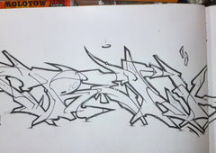 Graffiti Sketch - Photo by noc - black, white, battle (2014)