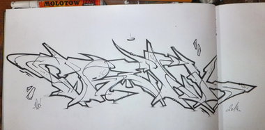 Graffiti Sketch - Photo by noc - black, white, battle (2014)