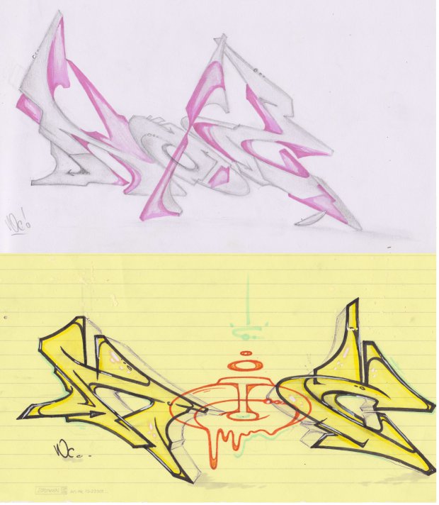 Graffiti Sketch - Photo by noc - two, noc, styles (2014)