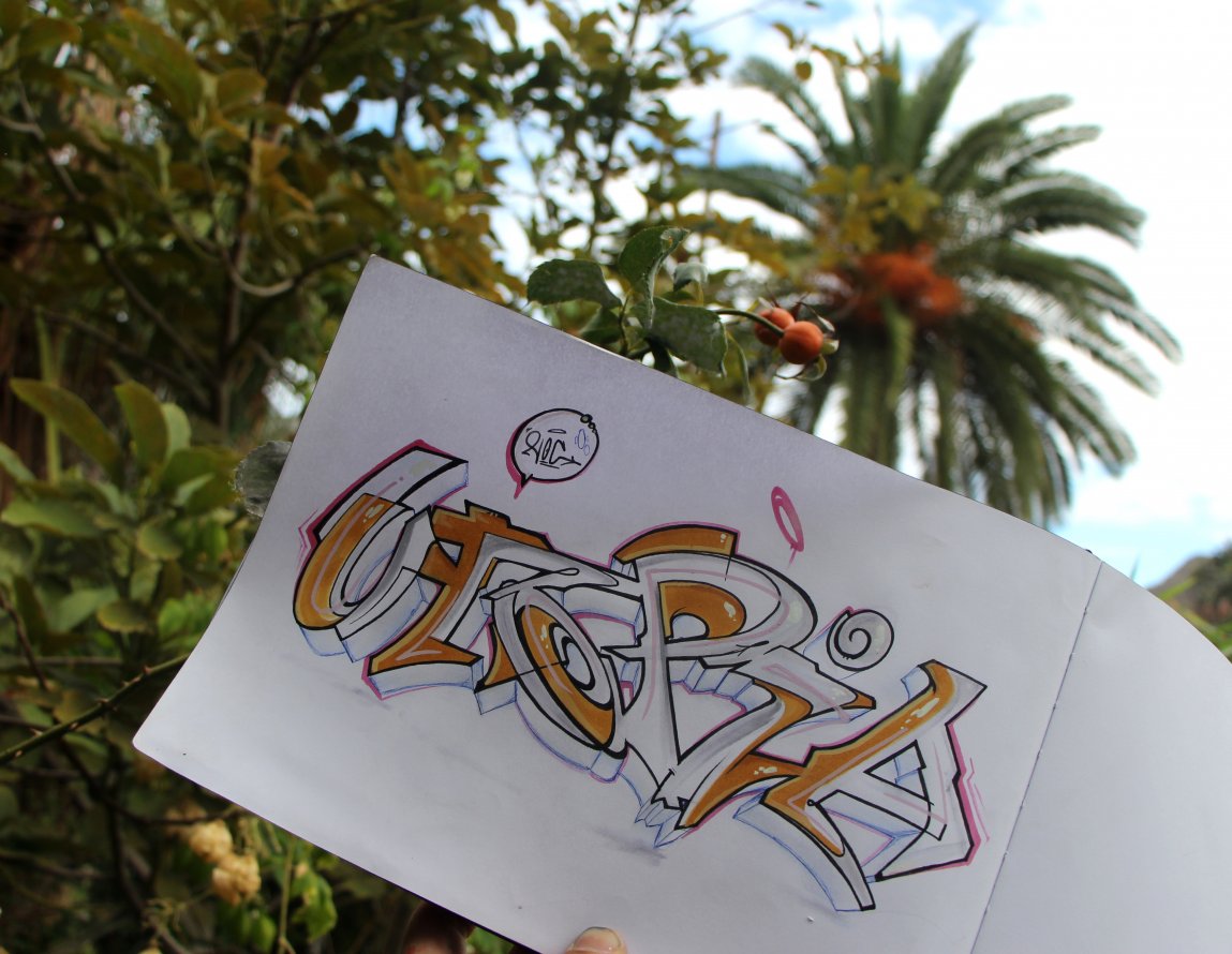 Graffiti Sketch in San Sebastián de La Gomera - Photo by noc - noc, utopia, battle (2014)
