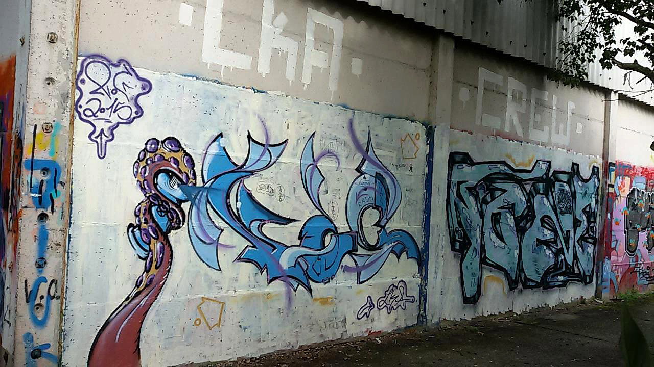 Graffiti Wall - Photo by noc - lka, lackaffen, lackaffencrew (2015)