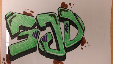 Graffiti Sketch - Photo by nosticksnoseeds - practice, improvement?, feadback (2015)