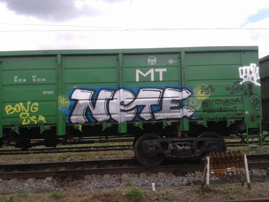Graffiti Train in Simferopol - Photo by note - freigtht, train, note