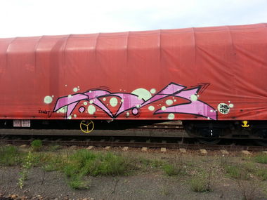 Graffiti Train in Dresden - Photo by obscene1312 - TRK, OSF, CFF (2013)