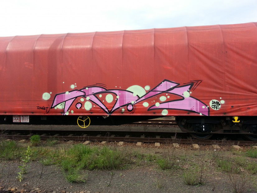 Graffiti Train in Dresden - Photo by obscene1312 - TRK, OSF, CFF (2013)