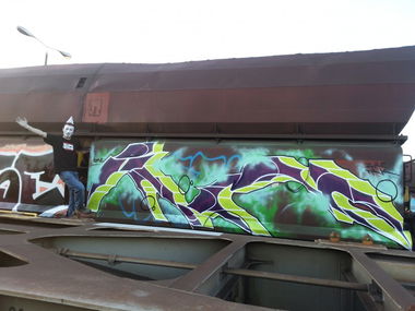 Graffiti Train in Dresden - Photo by obscene1312 - TRK, OSF, CFF