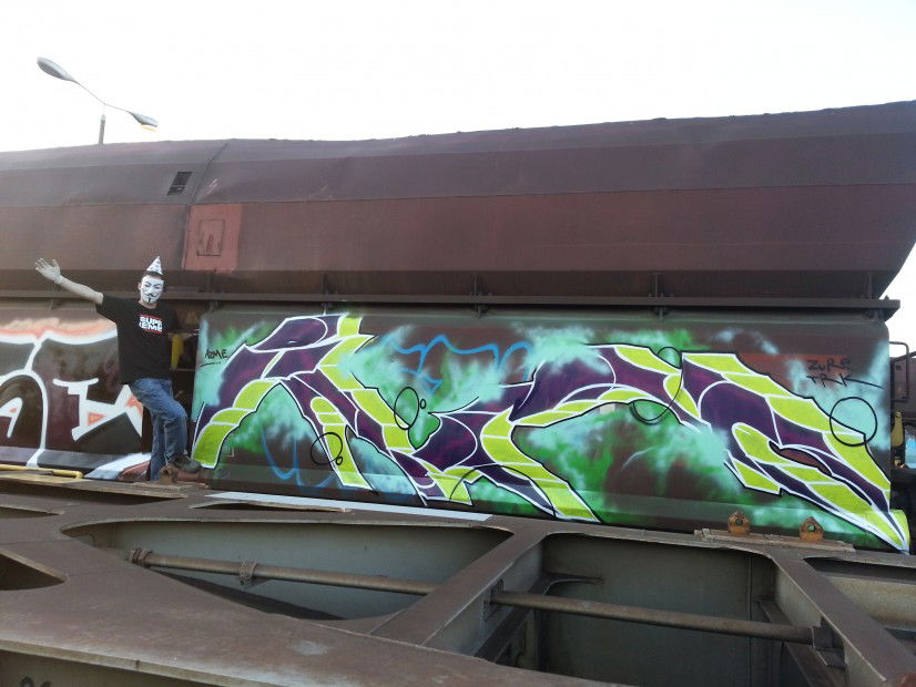 Graffiti Train in Dresden - Photo by obscene1312 - TRK, OSF, CFF