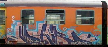 Graffiti Train in Warsaw - Photo by ohhgoodstuff