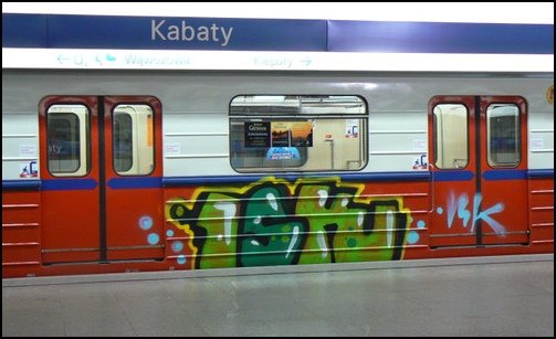 Graffiti Train in Warsaw - Photo by ohhgoodstuff