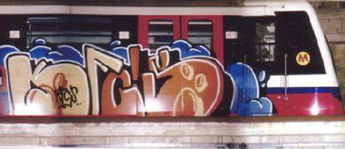 Graffiti Train in Warsaw - Photo by ohhgoodstuff