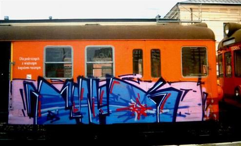 Graffiti Train in Bialystok - Photo by ohhgoodstuff