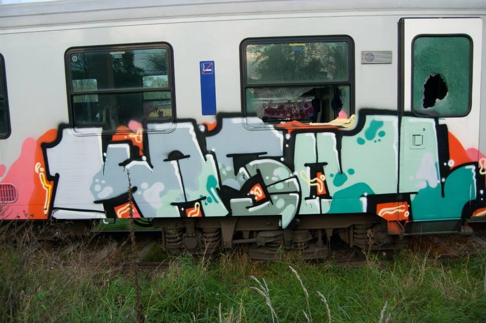 Graffiti Train in Wien - Photo by okeey - kason