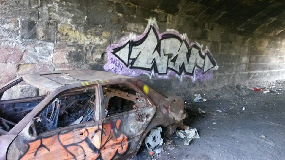 Graffiti Bombing in Wien - Photo by okeey - W2N, tunnel, Vienna (2014)