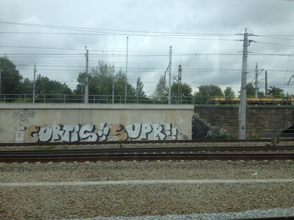 Graffiti Bombing in Linz - Photo by okeey - Curtis, Supr, Super (2014)