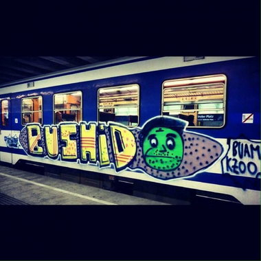Graffiti Train in Wien - Photo by okeey - Line, Wien, Vienna