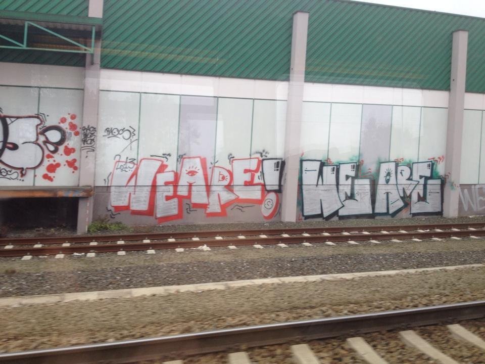 Graffiti Bombing in Linz - Photo by okeey - We, Are, Wer (2014)