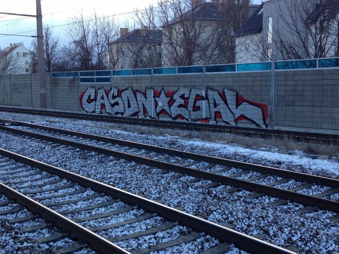 Graffiti Bombing in Wien - Photo by okeey - Cason, Egal