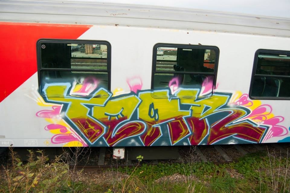 Graffiti Train in Wien - Photo by okeey