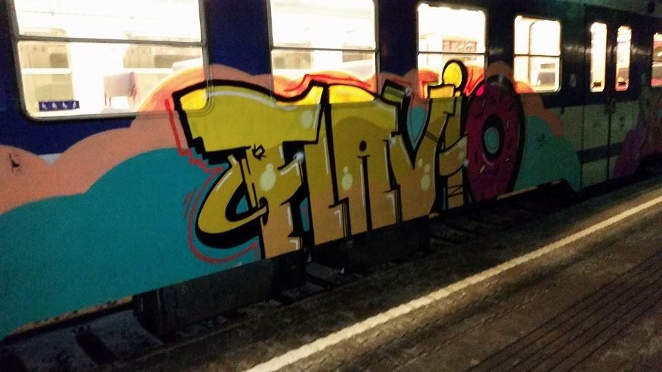 Graffiti Train in Wien - Photo by okeey - Line, Wien, Vienna