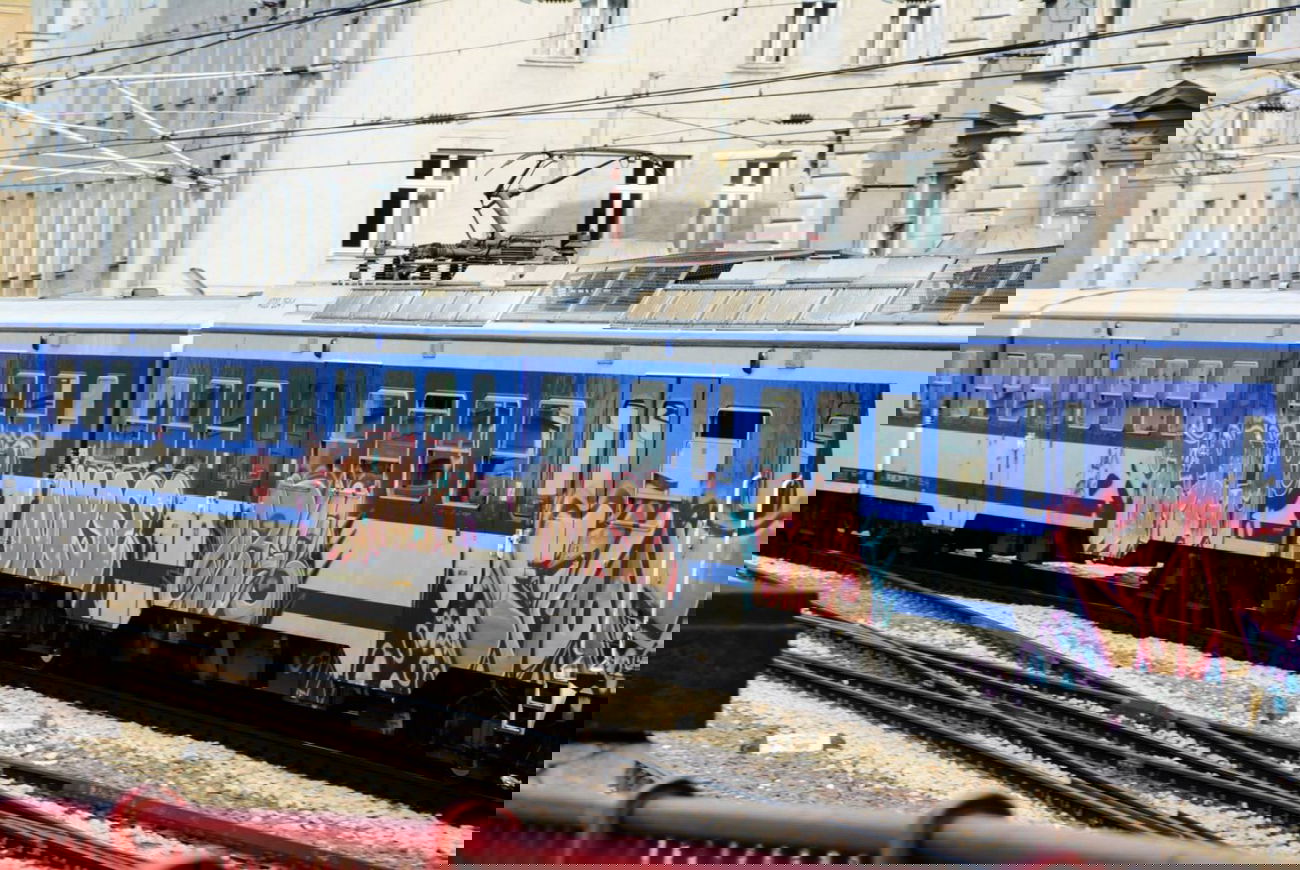 Graffiti Train in Wien - Photo by okeey