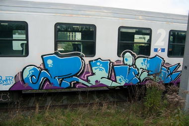 Graffiti Train in Wien - Photo by okeey