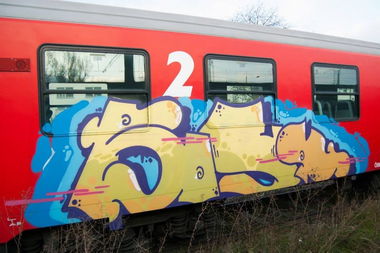 Graffiti Train in Wien - Photo by okeey